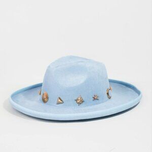 Mixed Metallic Charms Fedora Hat